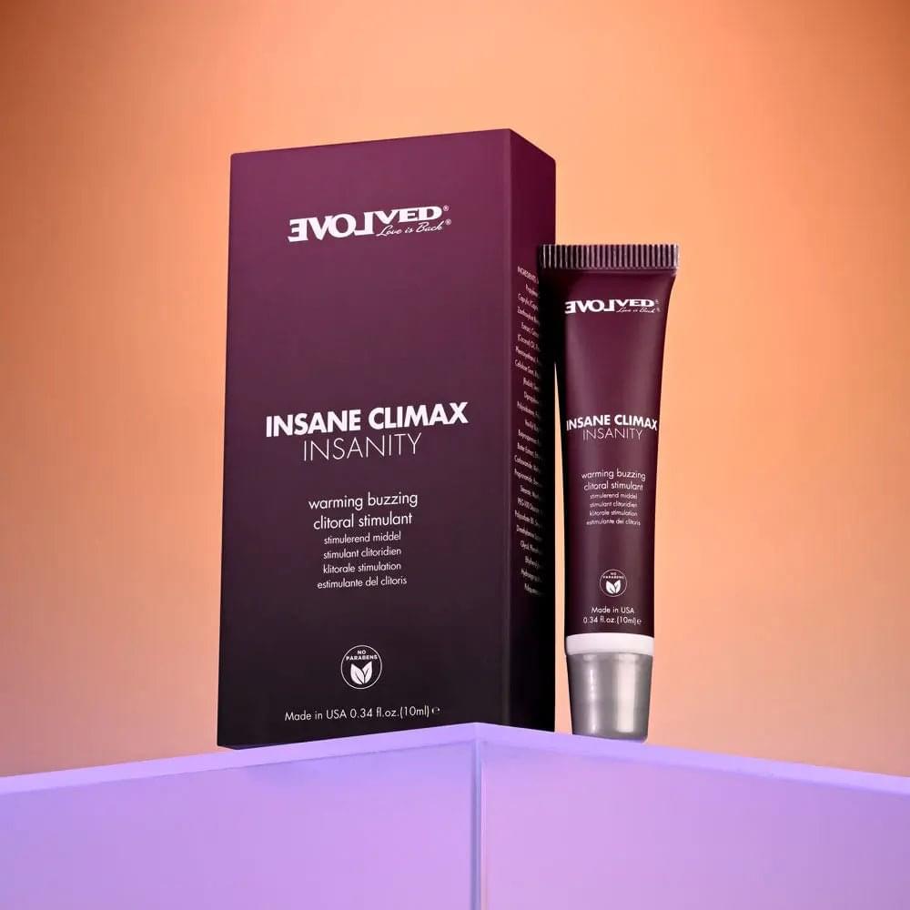Evolved INSANE CLIMAX - INSANITY - Warming Buzzing Clitoral Stimulation Gel - 10 ml Evolved Discreet Intimate Essentials.