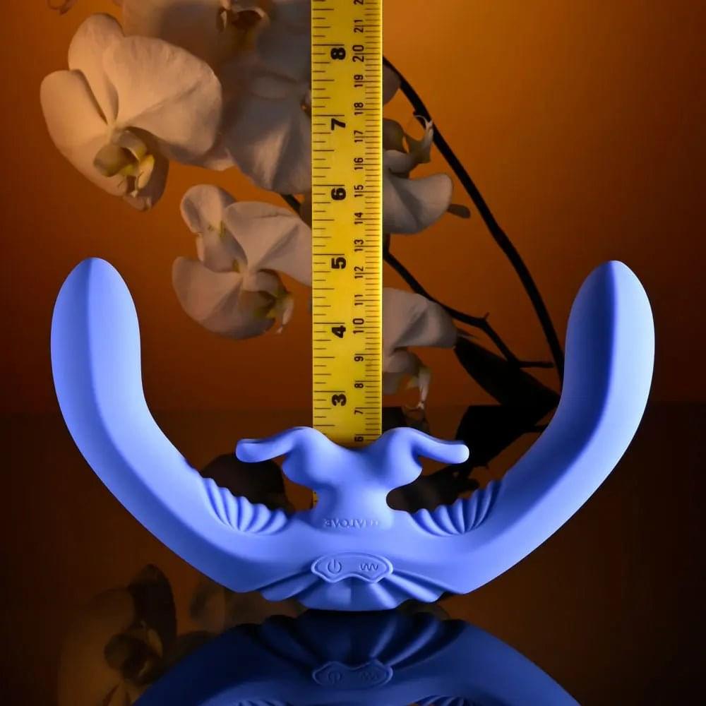 Evolved LOVEBIRDS -  20.8 cm USB Rechargeable Double-Ended Rabbit Vibrator with Remote Evolved Discreet Intimate Essentials.