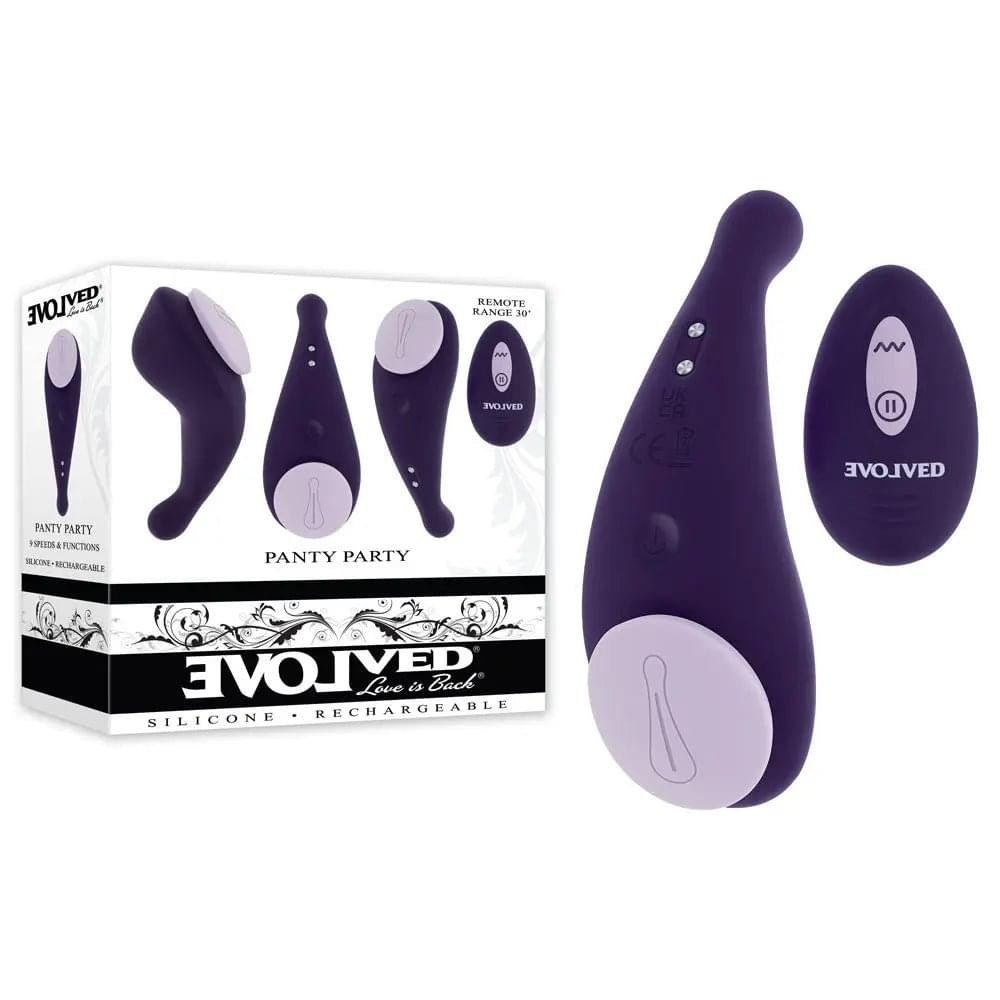 Evolved PANTY PARTY -  USB Rechargeable Panty Vibrator with Remote Control Evolved Discreet Intimate Essentials.