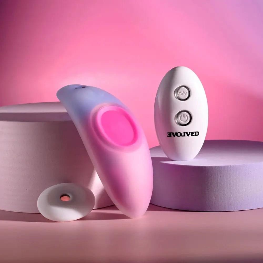 Evolved PARADISE PANTY - Pink/Purple USB Rechargeable Panty Vibrator with Remote Control Evolved Discreet Intimate Essentials.