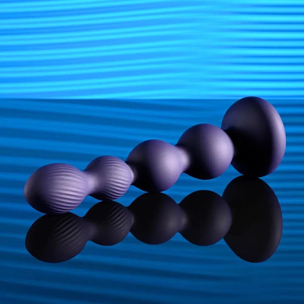 Evolved PLEASURE ORBIT - Navy  17.8 cm USB Rechargeable Twirling & Vibrating Anal Beads with Remote Evolved Discreet Intimate Essentials.