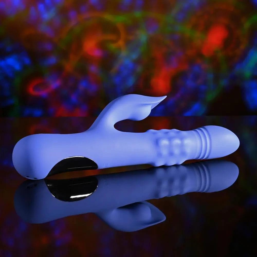 Evolved POP GOES THE O -  24.7 cm USB Rechargeable Thrusting & Bulging Rabbit Vibrator Evolved Discreet Intimate Essentials.