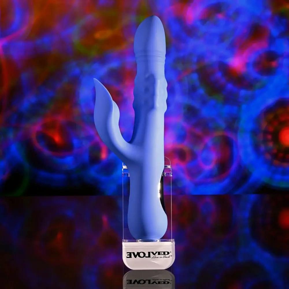 Evolved POP GOES THE O -  24.7 cm USB Rechargeable Thrusting & Bulging Rabbit Vibrator Evolved Discreet Intimate Essentials.