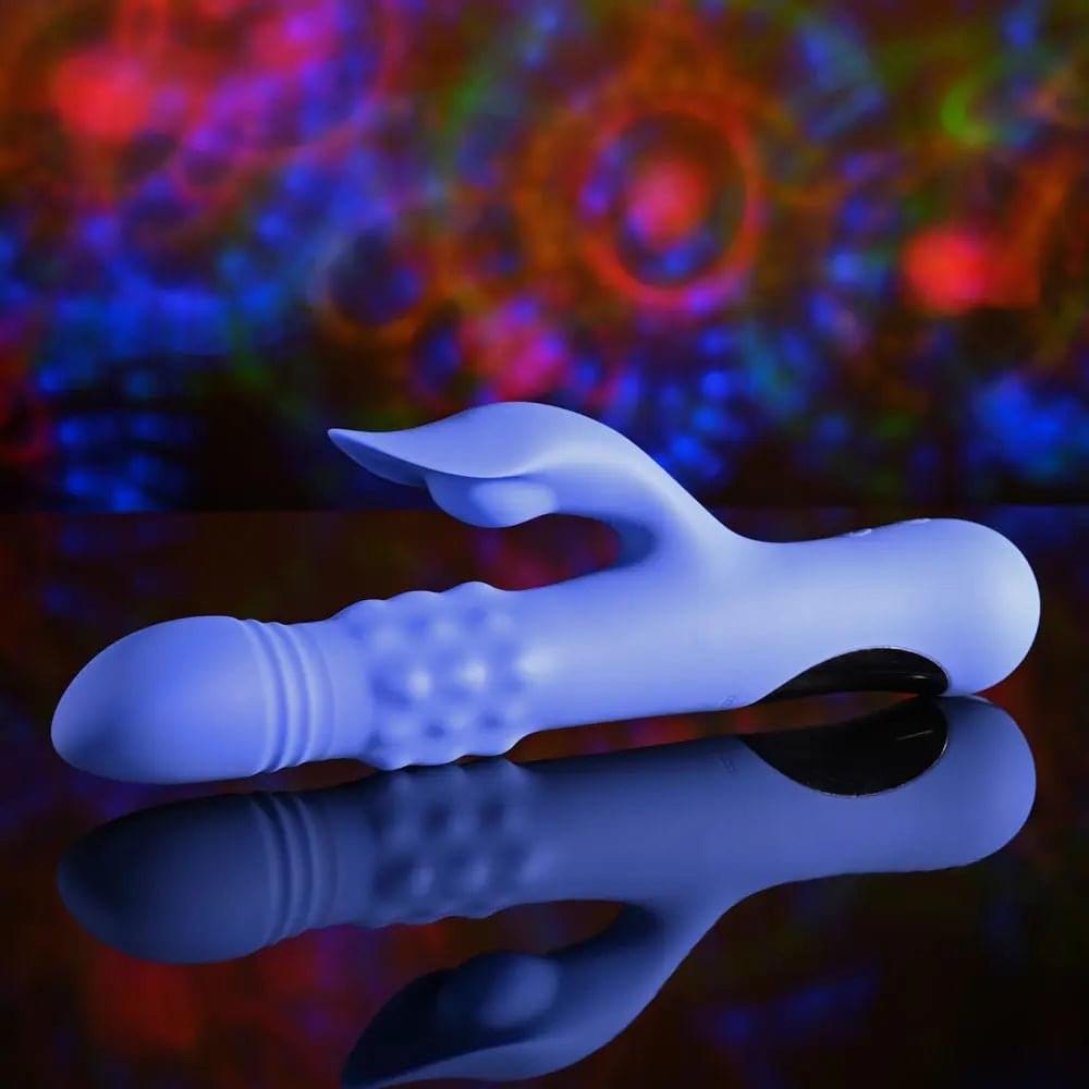 Evolved POP GOES THE O -  24.7 cm USB Rechargeable Thrusting & Bulging Rabbit Vibrator Evolved Discreet Intimate Essentials.