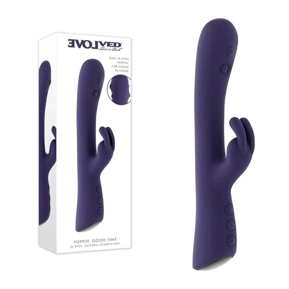 Evolved POPPIN GOOD TIME -  20 cm USB Rechargeable Rabbit Vibrator Evolved Discreet Intimate Essentials.