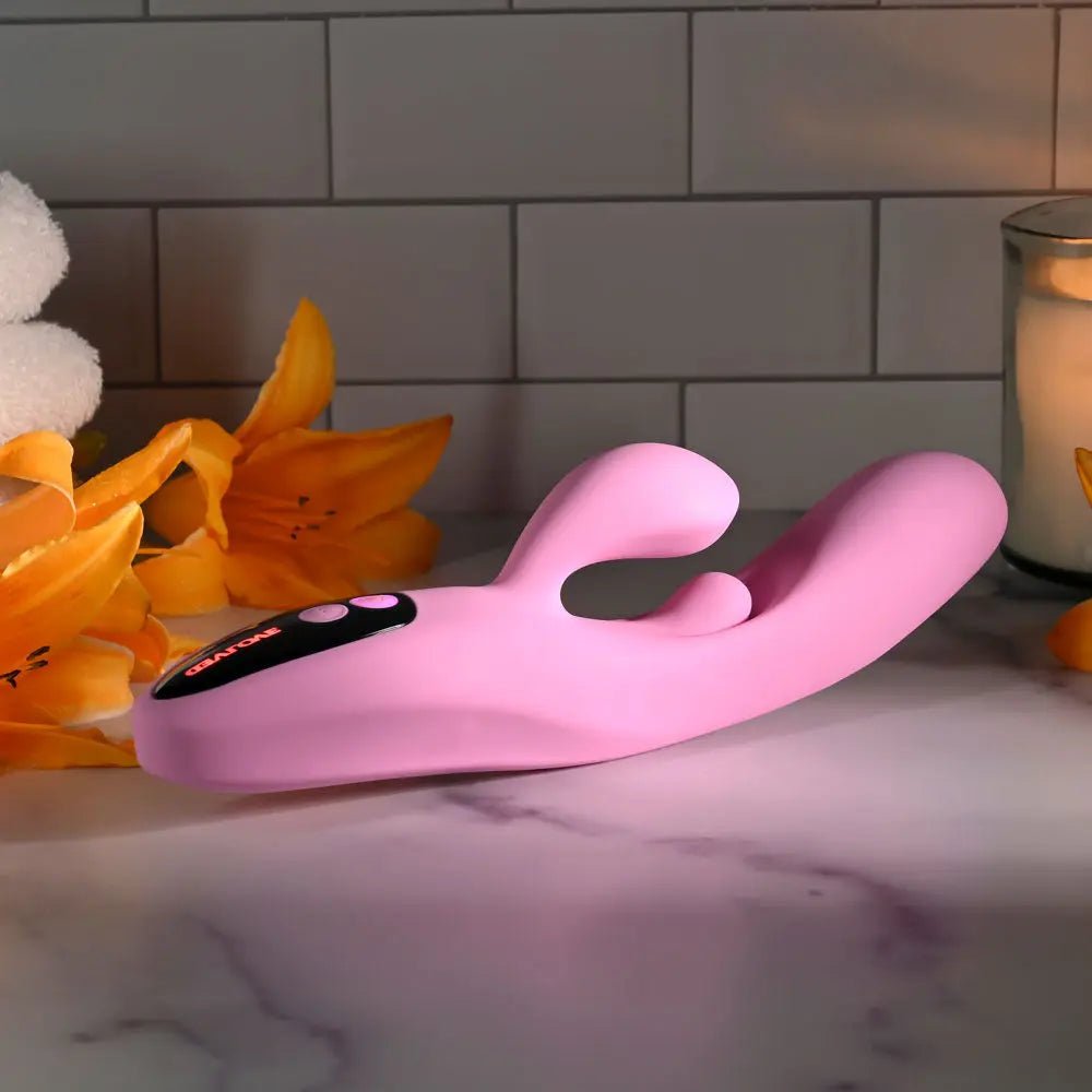Shop affordable quality Evolved PUSH THE BUTTON - 23.5 cm USB Rechargeable Rabbit Vibrator with G-Spot Bud - Discreet Intimate Essentials - VIBRATORS - Evolved