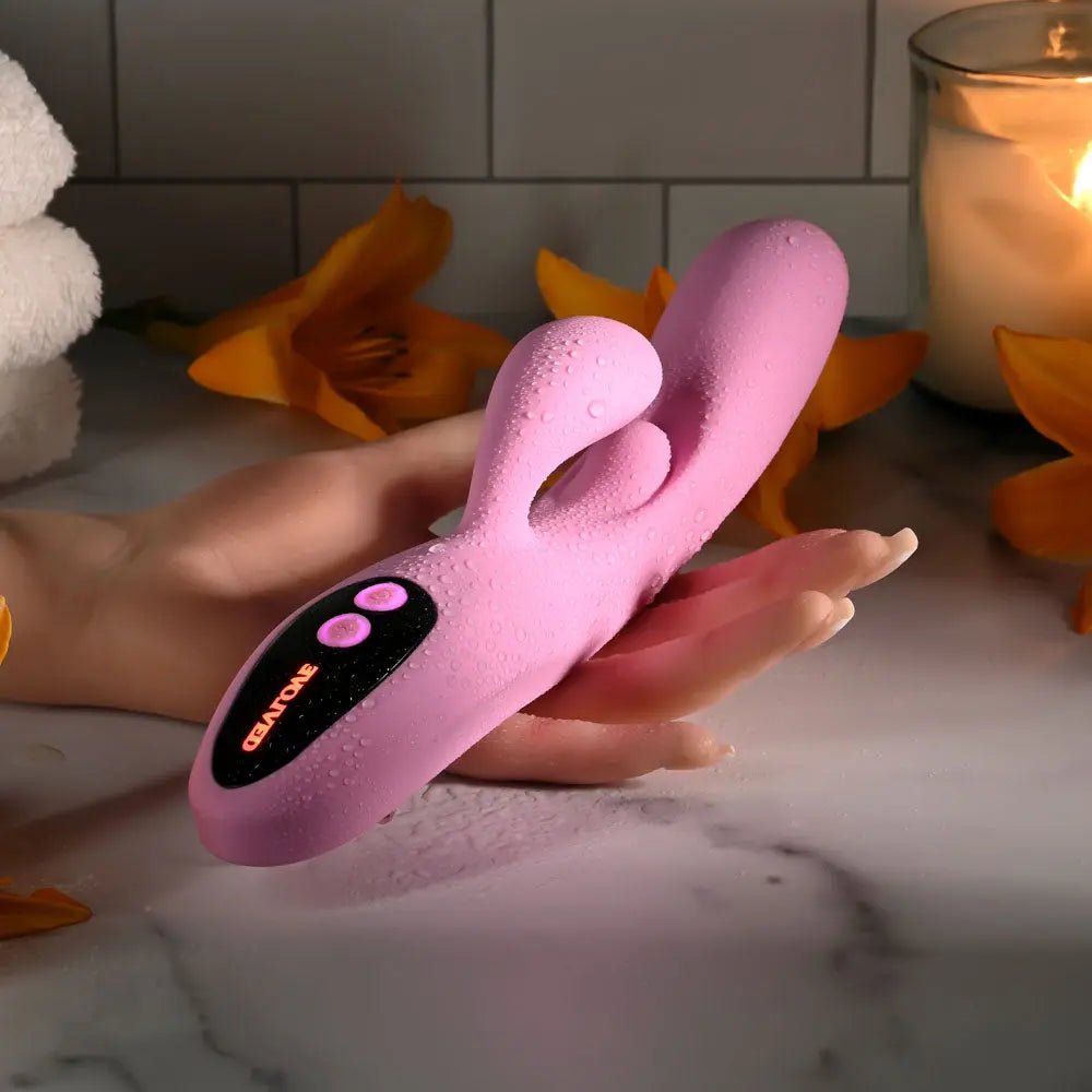 Shop affordable quality Evolved PUSH THE BUTTON - 23.5 cm USB Rechargeable Rabbit Vibrator with G-Spot Bud - Discreet Intimate Essentials - VIBRATORS - Evolved