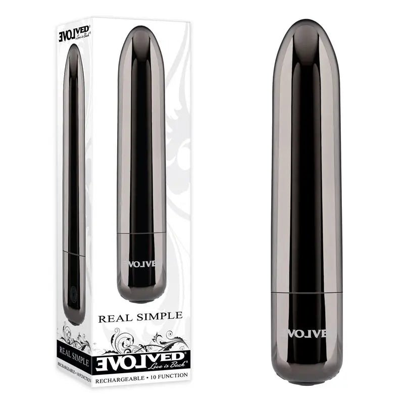 Shop affordable quality Evolved REAL SIMPLE - Black 10 cm USB Rechargeable Bullet - Discreet Intimate Essentials - BULLETS & EGGS - Evolved