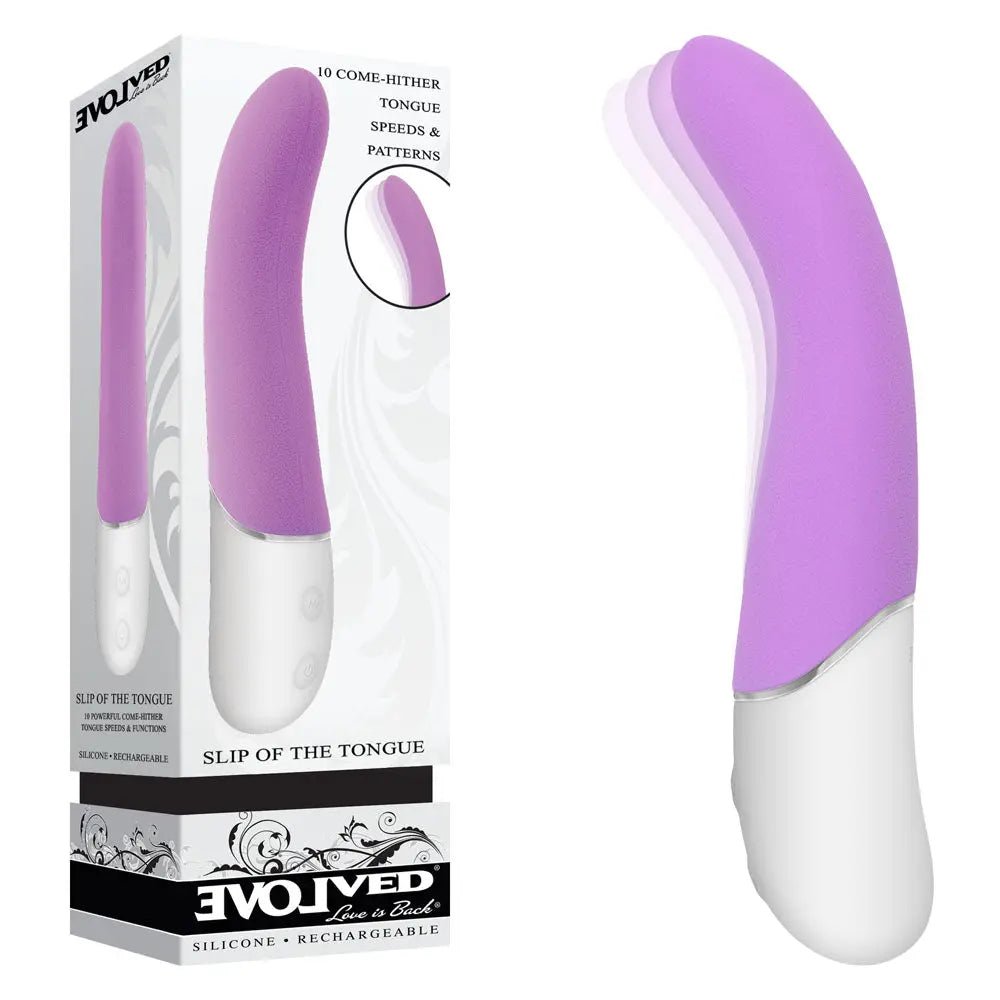 Shop affordable quality Evolved SLIP OF THE TONGUE - 21.1 cm USB Rechargeable Flicking Tongue Vibrator - Discreet Intimate Essentials - VIBRATORS - Evolved