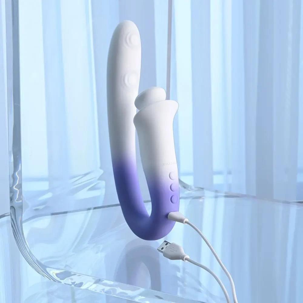 Evolved SPRING LOADED - /Purple 23 cm USB Rechargeable Multi-Tapping Vibrator Evolved Discreet Intimate Essentials.