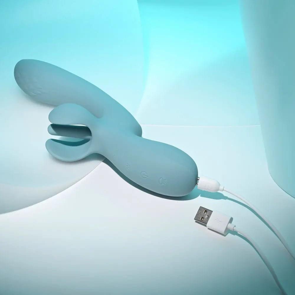 Evolved TAKE YOUR FLICK - Grey 24.1 cm USB Rechargeable Vibrator with Flicking Clitoral Stimulator Evolved Discreet Intimate Essentials.