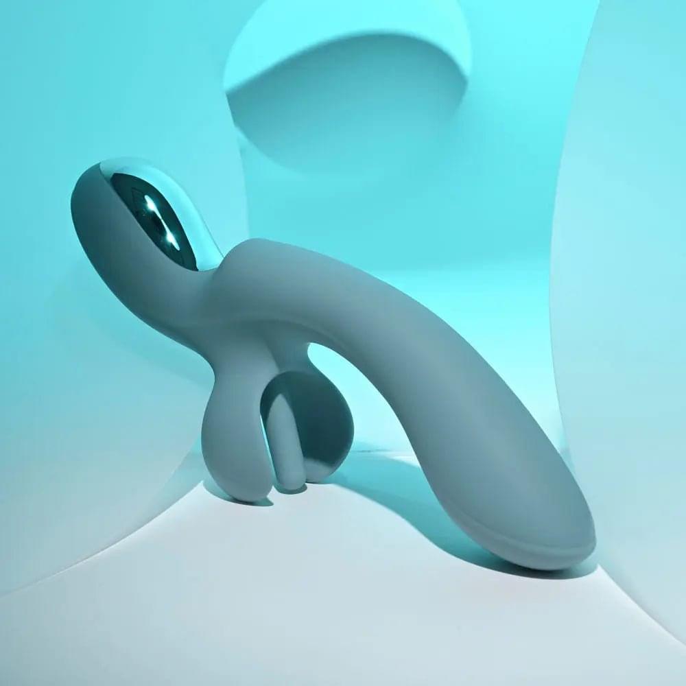 Evolved TAKE YOUR FLICK - Grey 24.1 cm USB Rechargeable Vibrator with Flicking Clitoral Stimulator Evolved Discreet Intimate Essentials.