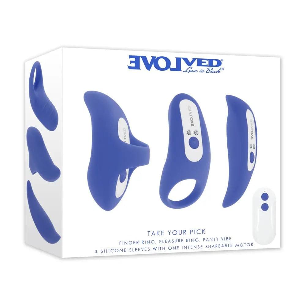 Evolved TAKE YOUR PICK - Rechargeable Bullet with 3 Interchargeable Sleeves Evolved Discreet Intimate Essentials.