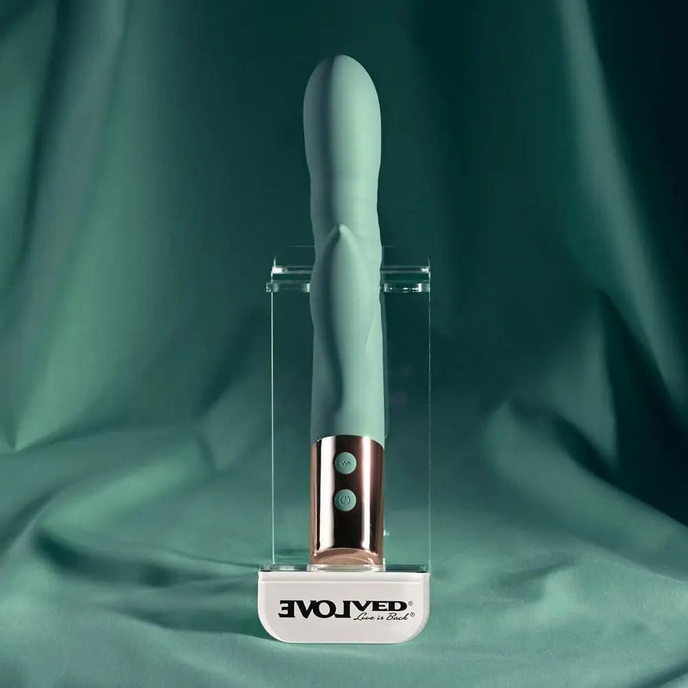 Evolved THE SHIMMY -  USB Rechargeable Thrusting Rabbit Vibrator Evolved Discreet Intimate Essentials.