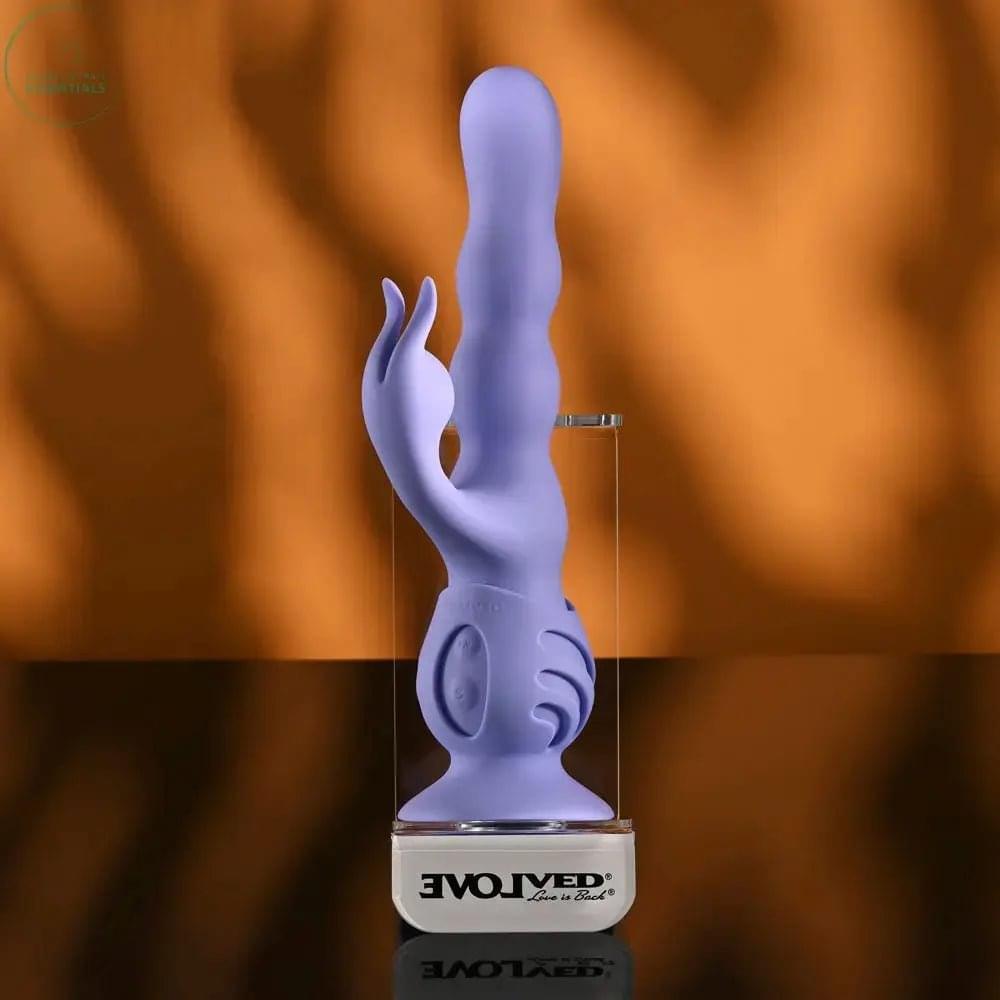 Evolved WIGGLY BUNNY -  USB Rechargeable Rabbit Vibrator with Suction Base Evolved Discreet Intimate Essentials.
