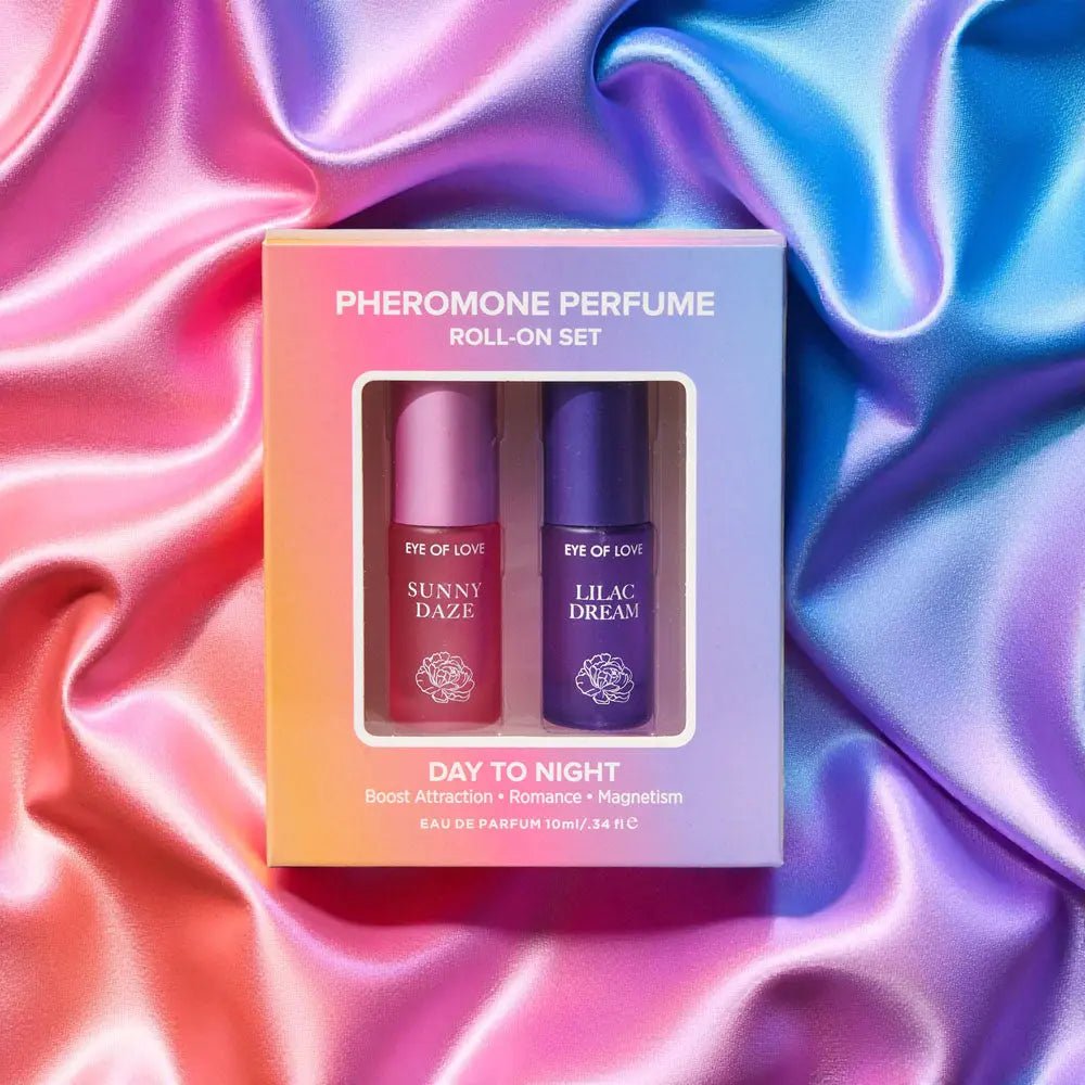 Shop affordable quality Eye Of Love Love In Bloom Pheromone Perfume Roll-On Set - Day to Night (Sunny Daze & Lilac Dream) Pheromone Perfume Oils for Women to attract Men - 10 ml Roll On Bottles - Discreet Intimate Essentials - LOTIONS & LUBES - Eye Of Love