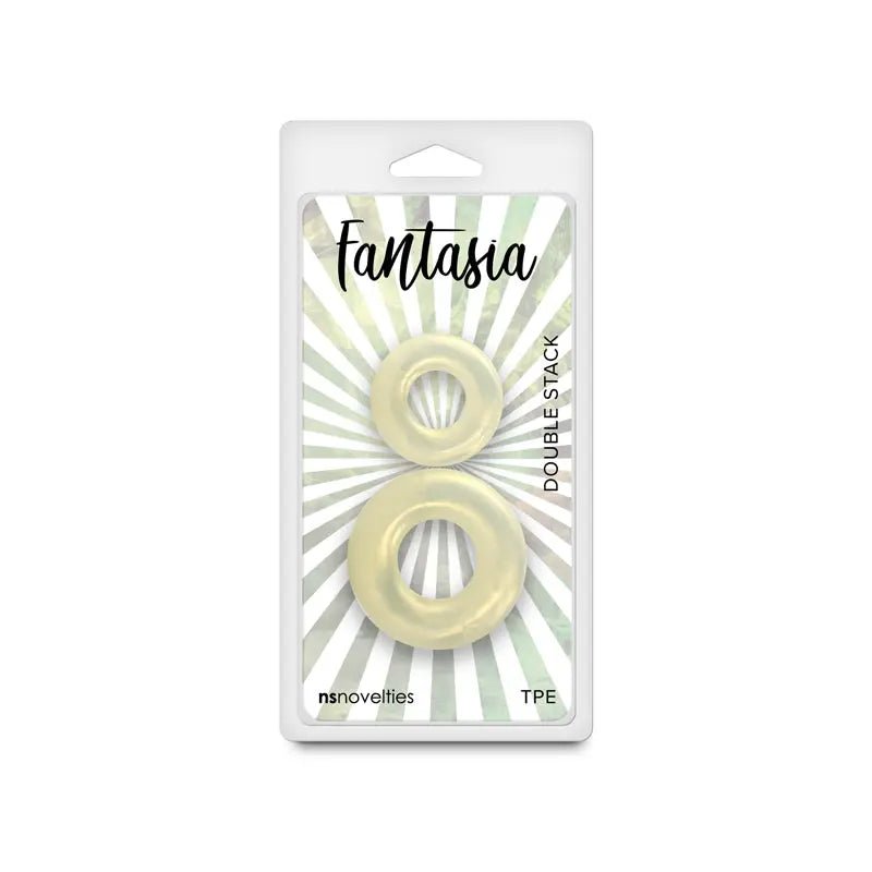 Shop affordable quality Fantasia - Double Stack - Amber - Amber Cock Rings - Set of 2 Sizes - Discreet Intimate Essentials - COCK RINGS - NS Novelties