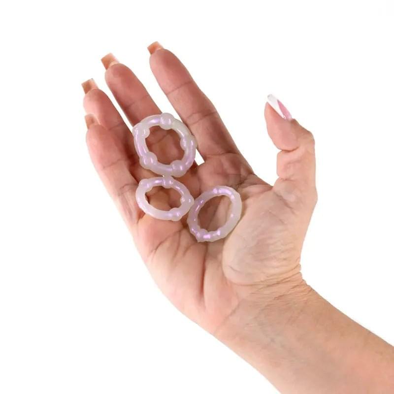 Fantasia - Intensity Rings - Pearl - Pearlescent Beaded Cock Rings - Set of 3 Sizes NS Novelties Discreet Intimate Essentials.