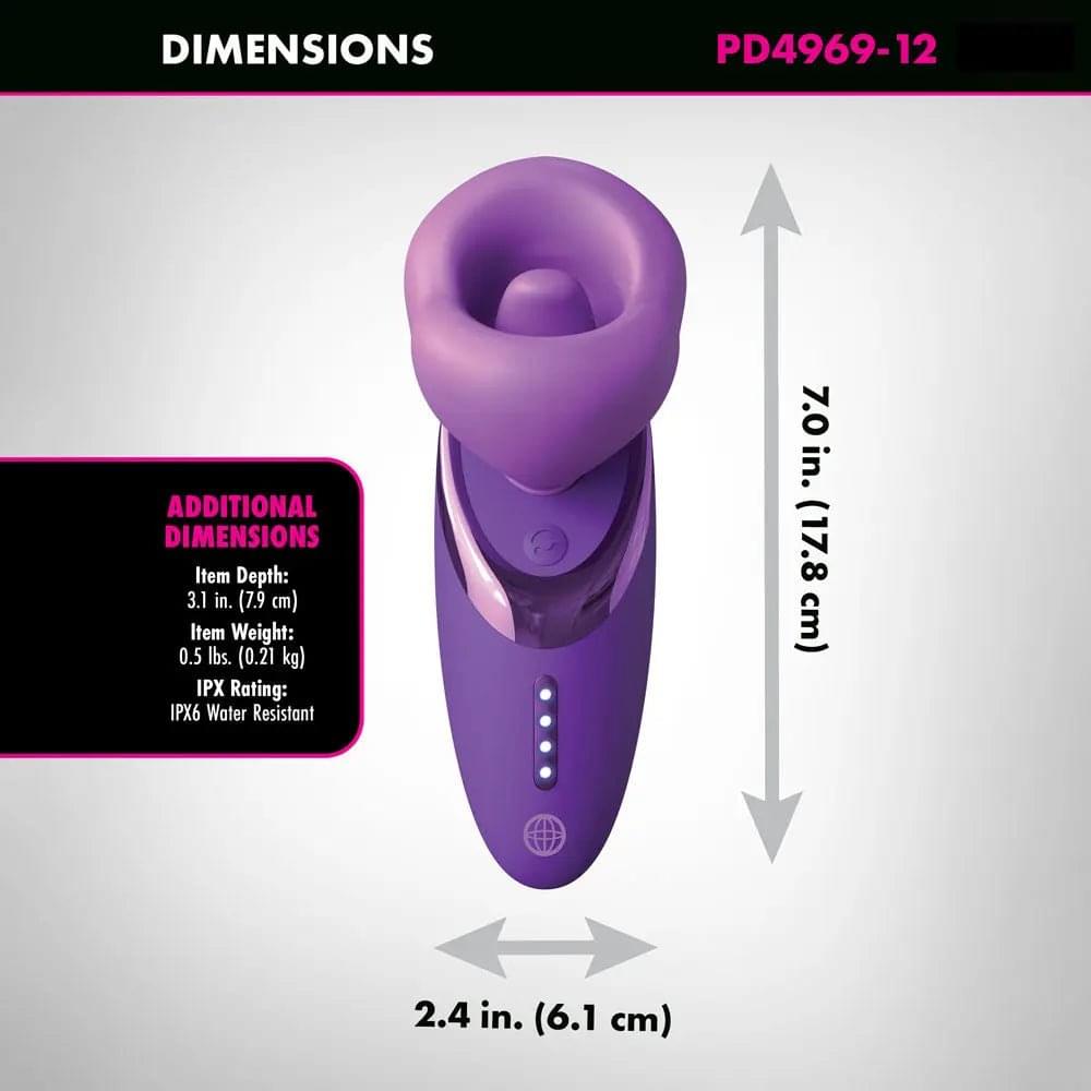 Fantasy For Her Pleasure Sucker -  USB Rechargeable Sucking, Licking & Vibrating Stimulator Pipedream Discreet Intimate Essentials.