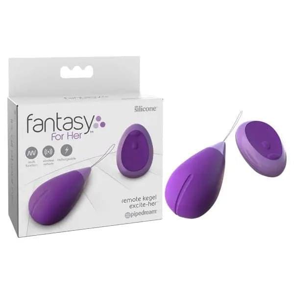 Fantasy For Her Remote Kegel Excite-Her -  USB Rechargeable Vibrating Kegel Trainer with Wireless Remote Pipedream Discreet Intimate Essentials.