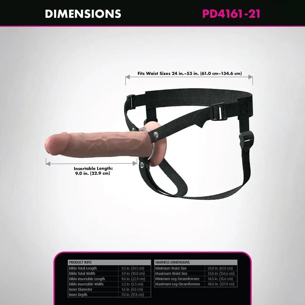 Fantasy X-Tensions Elite 9'' Silicone Hollow Strap-On -  -  22.9 cm Hollow Strap-On Pipedream Discreet Intimate Essentials.
