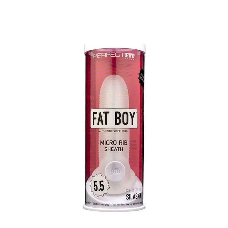 Fat Boy Micro Rib Sheath 5.5in PerfectFit Discreet Intimate Essentials.
