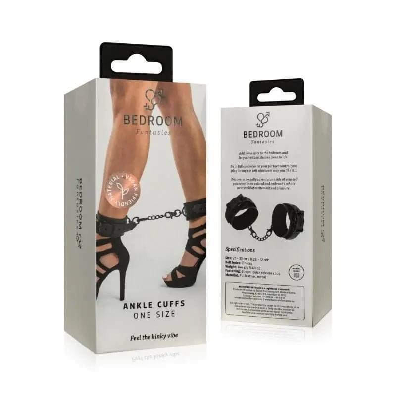 Faux Leather Ankle Cuffs Black Bedroom Fantasies Discreet Intimate Essentials.
