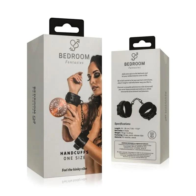 Faux Leather Handcuffs Black Bedroom Fantasies Discreet Intimate Essentials.