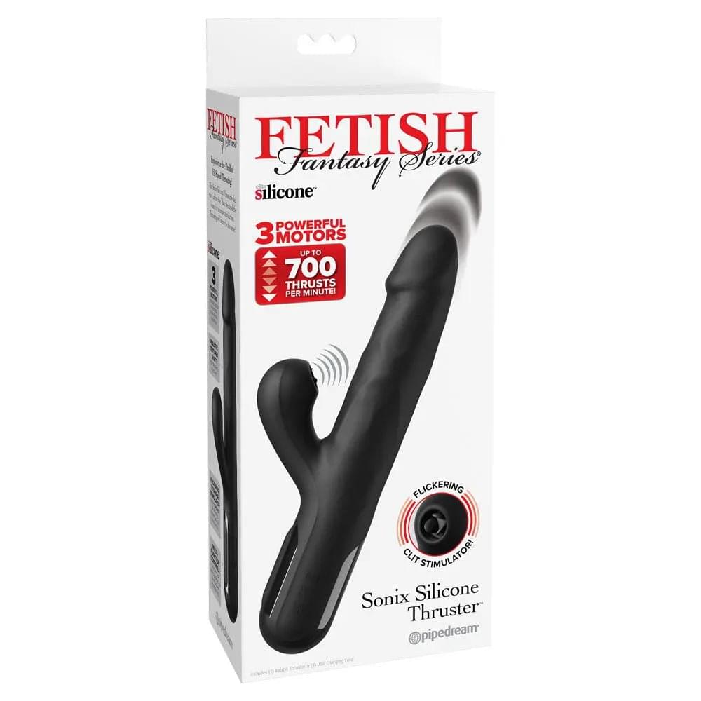 FFS Sonix Silicone Thruster -  22 cm USB Rechargeable Thrusting Vibrator with Flicking Clit Stim Pipedream Discreet Intimate Essentials.