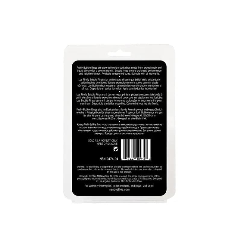 Firefly - 3pc Bubble Rings -  - Glow in Dark Cock Rings - Set of 3 Sizes NS Novelties Discreet Intimate Essentials.