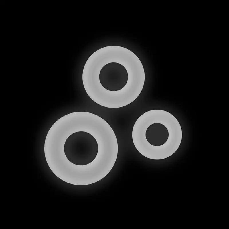 Firefly - 3pc Bubble Rings -  - Glow in Dark Cock Rings - Set of 3 Sizes NS Novelties Discreet Intimate Essentials.
