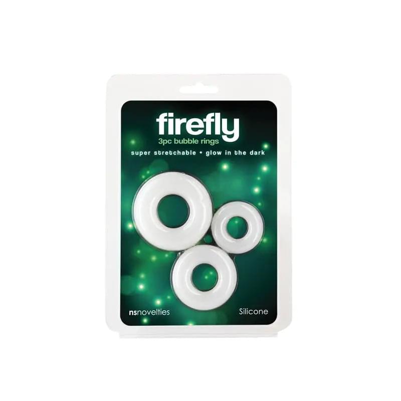 Firefly - 3pc Bubble Rings -  - Glow in Dark Cock Rings - Set of 3 Sizes NS Novelties Discreet Intimate Essentials.