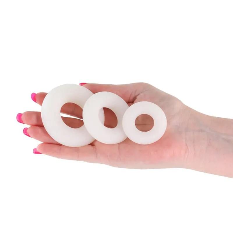 Firefly - 3pc Bubble Rings -  - Glow in Dark Cock Rings - Set of 3 Sizes NS Novelties Discreet Intimate Essentials.