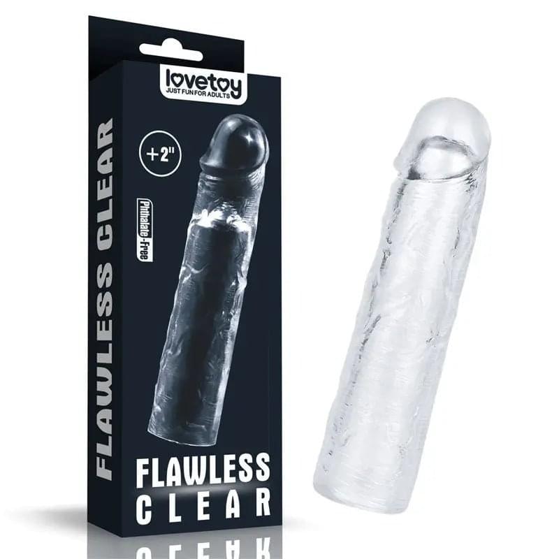 Flawless  Penis Sleeve 2'' -  5 cm Penis Extender Sleeve Lovetoy Discreet Intimate Essentials.