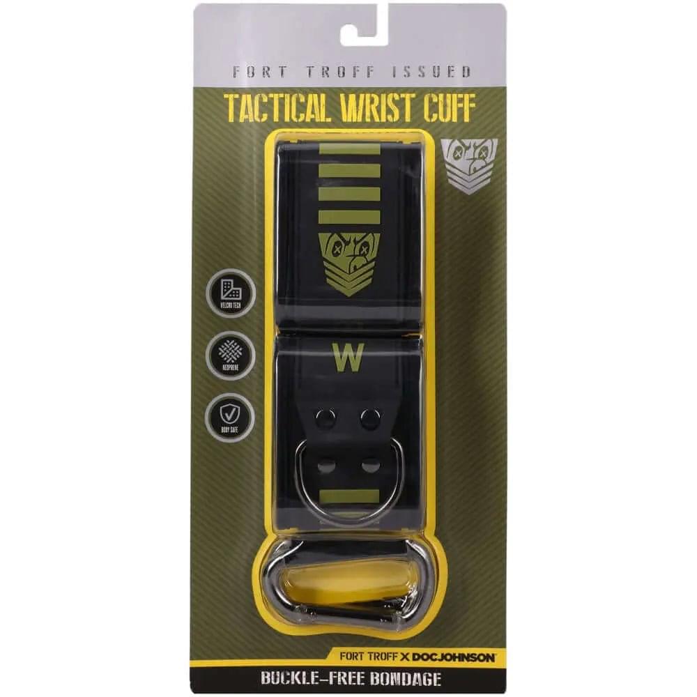 Fort Troff - Tactical Wrist Cuffs - Black/Green Restraints Doc Johnson Discreet Intimate Essentials.