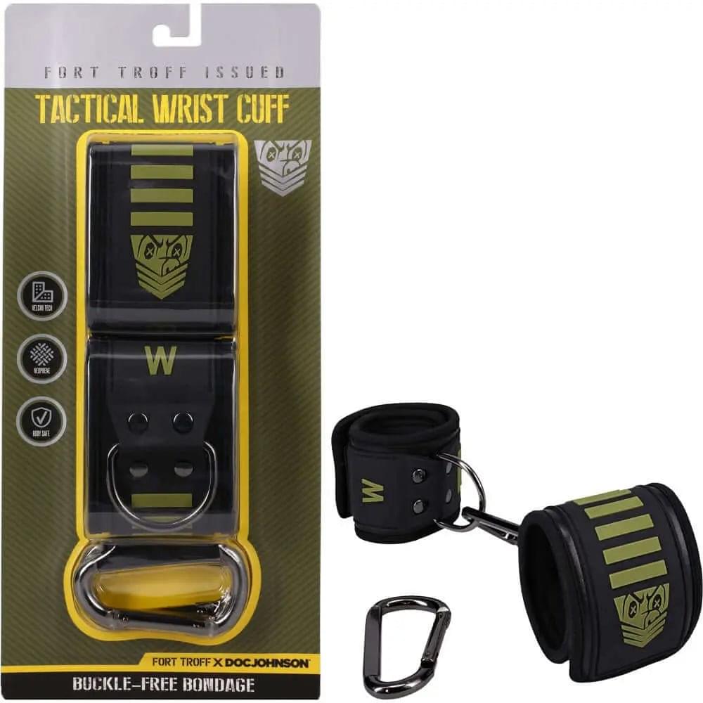 Fort Troff - Tactical Wrist Cuffs - Black/Green Restraints Doc Johnson Discreet Intimate Essentials.