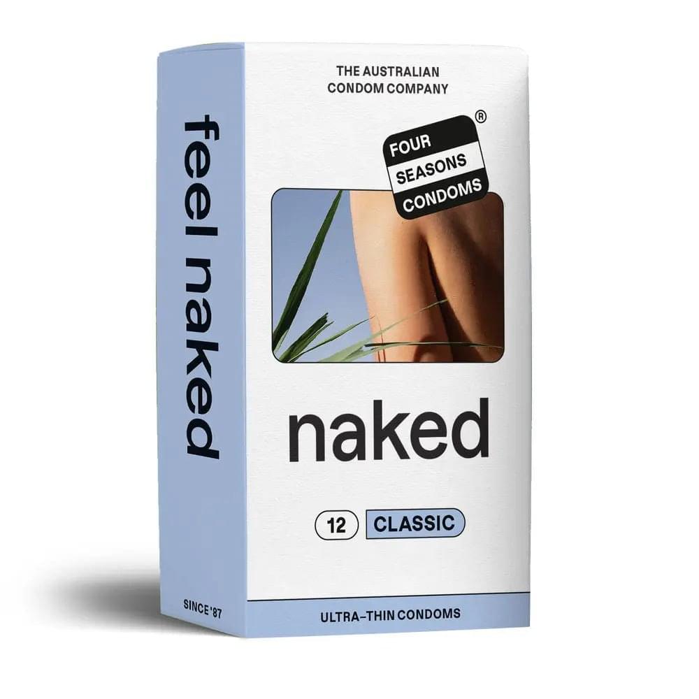 Four Seasons Naked Classic Condoms - Ultra Thin Lubricated Condoms - 12 Pack Four Seasons Discreet Intimate Essentials.