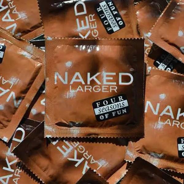 Four Seasons Naked Larger Condoms - Bulk Box of 144 Four Seasons Discreet Intimate Essentials.