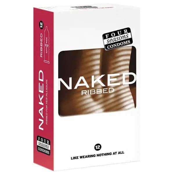 Four Seasons Naked Ribbed - Ultra Thin Ribbed & Lubed Condoms - 12 Pack Four Seasons Discreet Intimate Essentials.
