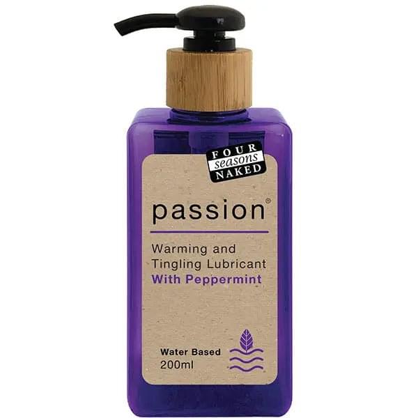 Four Seasons Passion - Warming & Tingling Water Based Lubricant with Peppermint Oil - 200 ml Four Seasons Discreet Intimate Essentials.
