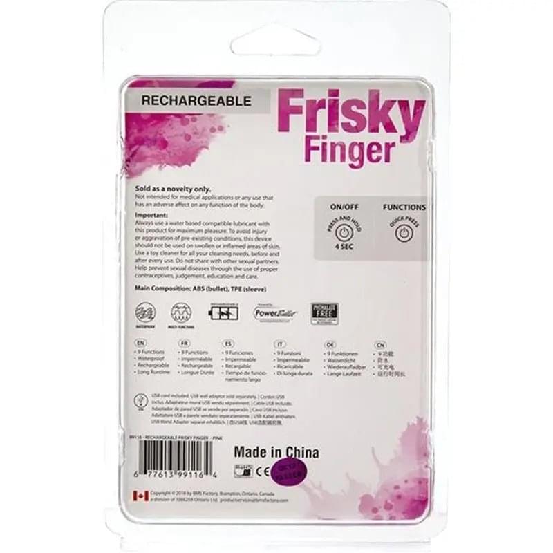 Frisky Finger Rechargeable Pink PowerBullet Discreet Intimate Essentials.