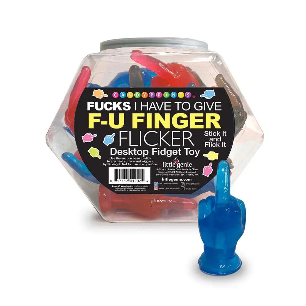 Fucks I Have To Give F-U Finger Flicker - Display - Novelty Fidget Toy - Fishbowl Display of 24 Little Genie Discreet Intimate Essentials.