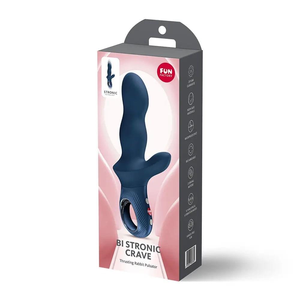 Fun Factory BI STRONIC CRAVE Nightblue - Nightblue USB-C Rechargeable Thrusting Vibrator Fun Factory Discreet Intimate Essentials.