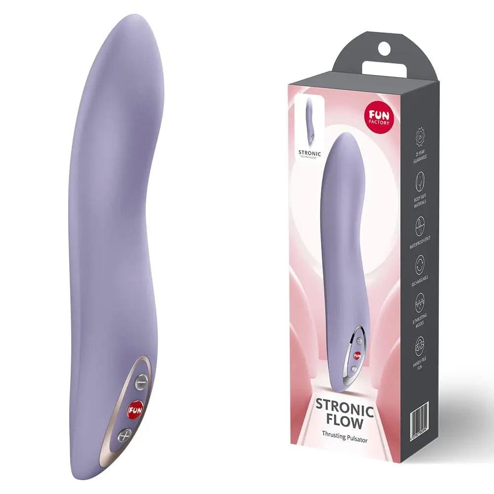 Fun Factory STRONIC FLOW Light Violet - Light Violet 21.6 cm USB Rechargeable Thrusting Vibrator Fun Factory Discreet Intimate Essentials.