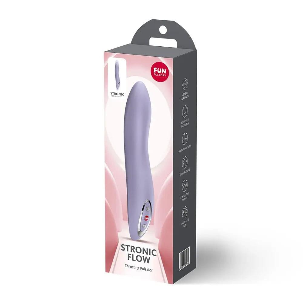 Fun Factory STRONIC FLOW Light Violet - Light Violet 21.6 cm USB Rechargeable Thrusting Vibrator Fun Factory Discreet Intimate Essentials.