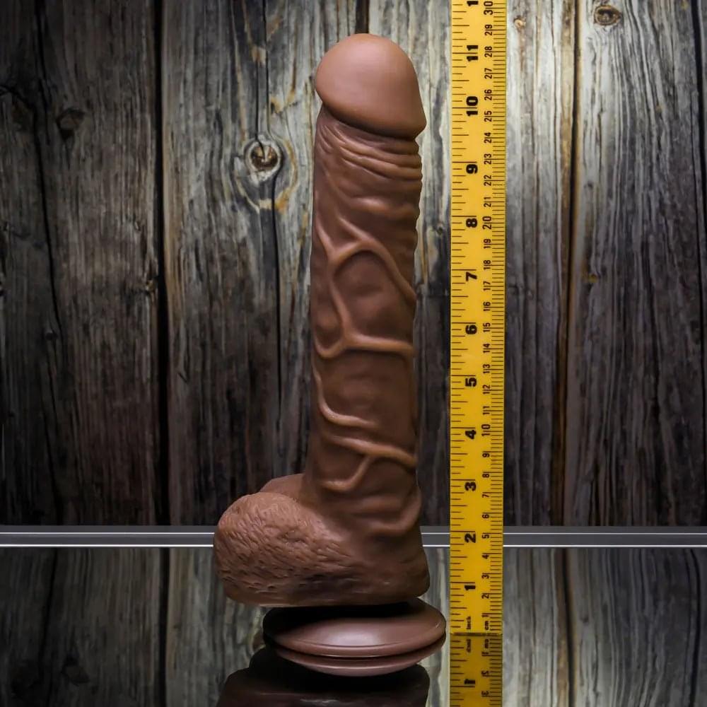 Gender X 10'' FLEXSKIN POSEABLE TRUE FEEL - Dark -  29.2 cm Poseable Dong Gender X Discreet Intimate Essentials.