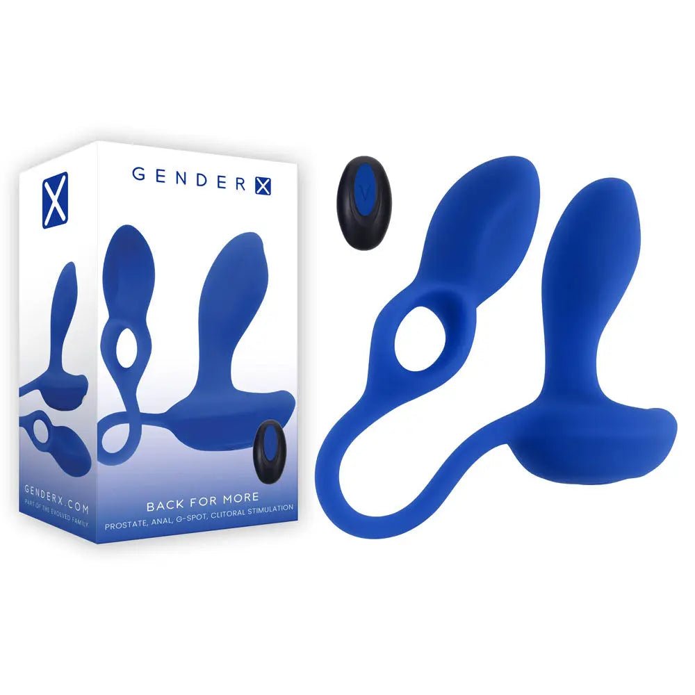 Shop affordable quality Gender X BACK FOR MORE - Dual USB Rechargeable Dual Stimulator with Wireless Remote - Discreet Intimate Essentials - ANAL TOYS - Gender X
