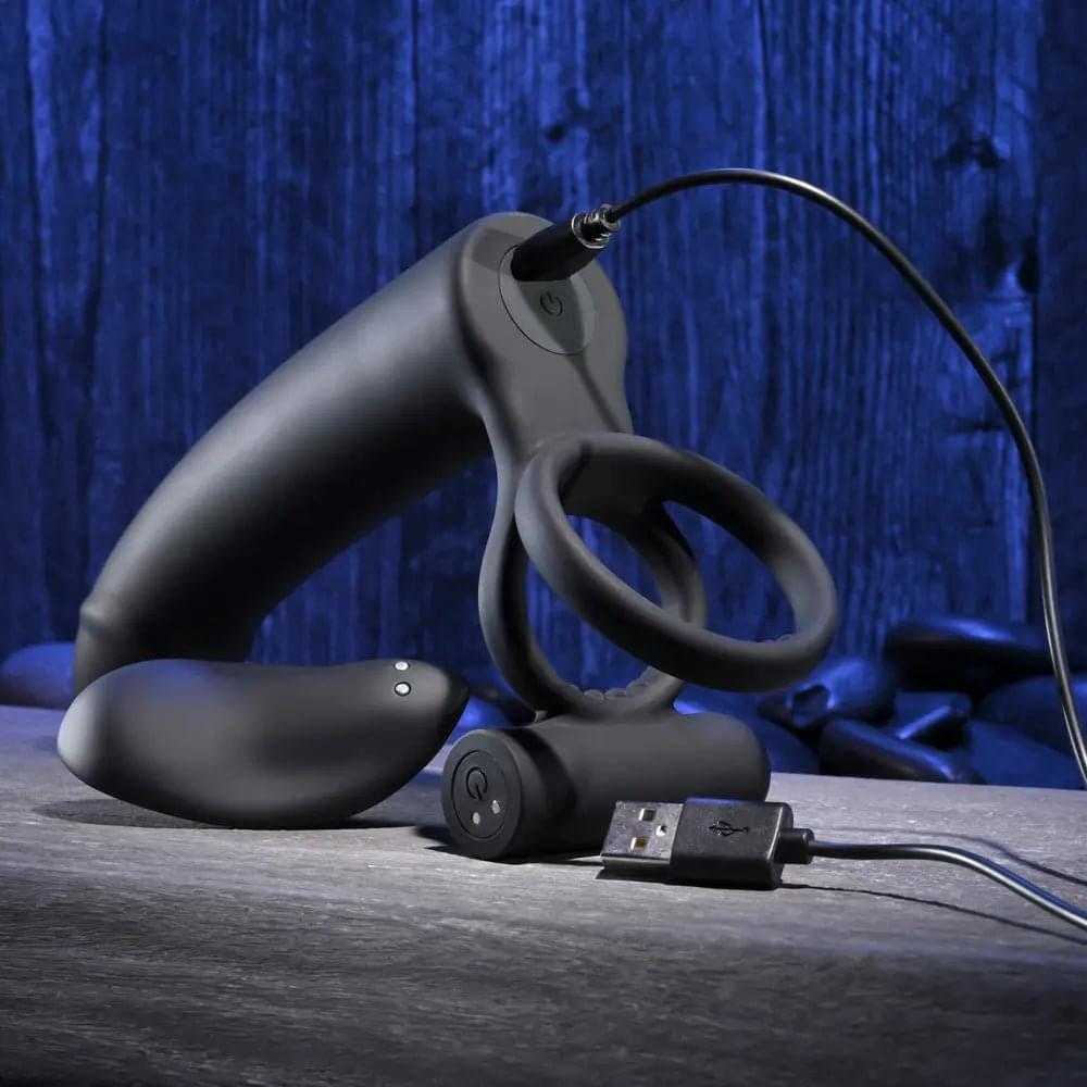 Gender X FULL SWING -  USB Rechargeable Vibrating Cock Ring with Double Penetrator Dildo Gender X Discreet Intimate Essentials.