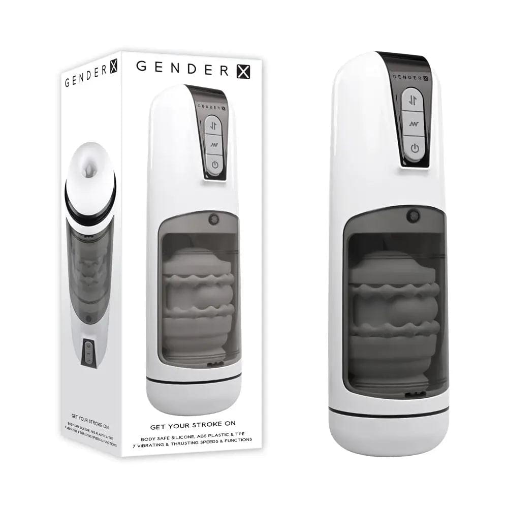 Gender X GET YOUR STROKE ON - USB Rechargeable Thrusting & Vibrating Auto Masturbator Gender X Discreet Intimate Essentials.