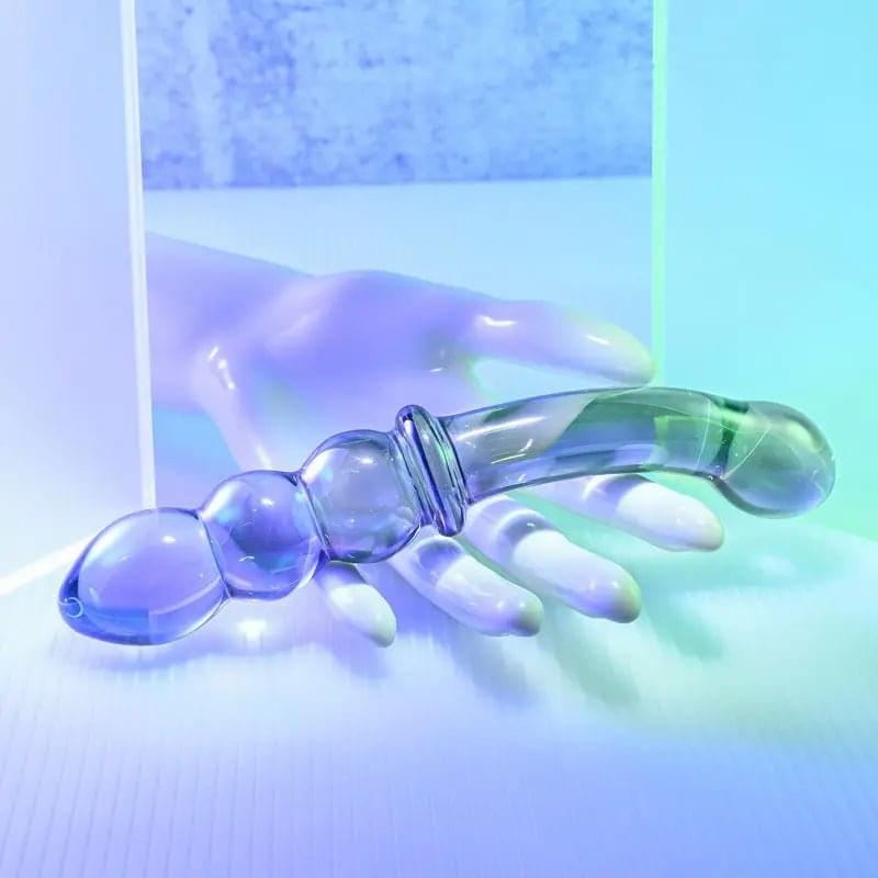 Gender X LUSTROUS GALAXY WAND - /Violet Glass 18.5 cm Double Ended Massager Gender X Discreet Intimate Essentials.
